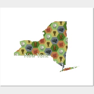 New York State Map Board Games Posters and Art